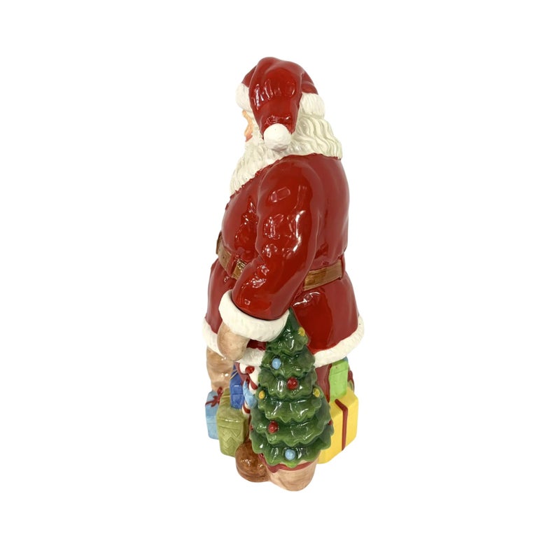 Spode Christmas Tree Santa Cookie Jar - 12" Dolomite Christmas Cookie Jar with Lid for Treats - Santa Candy Jar for Kitchen Counter, Festive Kitchen Decor, Seasonal Cookie Container, Holiday Gift - Image 2